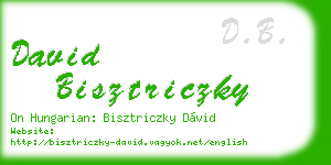 david bisztriczky business card